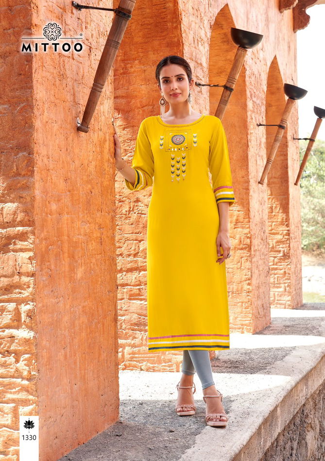 Palak Vol 38 By Mittoo Rayon Embroidery Kurtis Wholesale Shop In Surat
